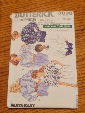 Butterick Classics 3030 Tops Sewing Pattern -
